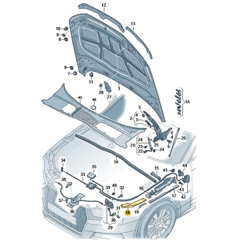 Audi A4 8W(B9) afdekking koplamp 